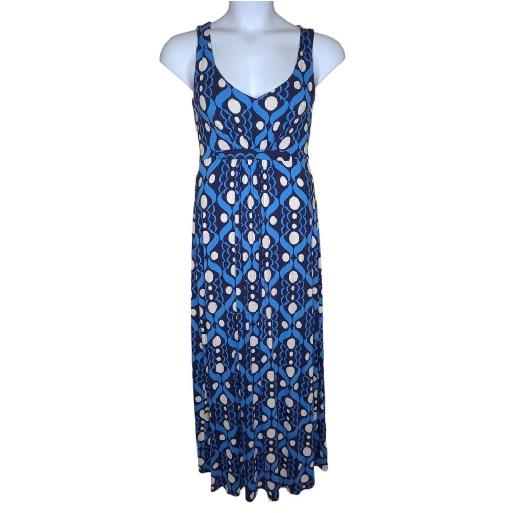BODEN blue printed jersey sleeveless maxi dress WH752 8